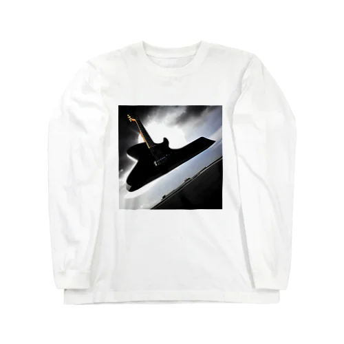 空中に浮いてる巨大ギター Long Sleeve T-Shirt