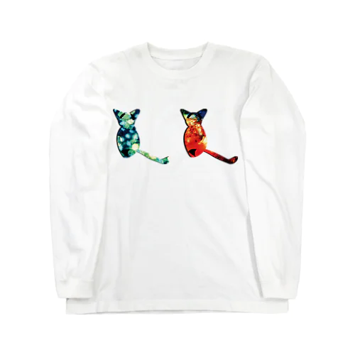 青い猫赤い猫 Long Sleeve T-Shirt