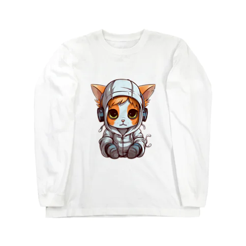 パーカーを着ているネコちゃん Long Sleeve T-Shirt