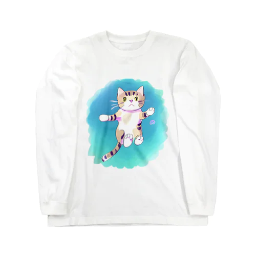 猫の大ジャンプ Long Sleeve T-Shirt