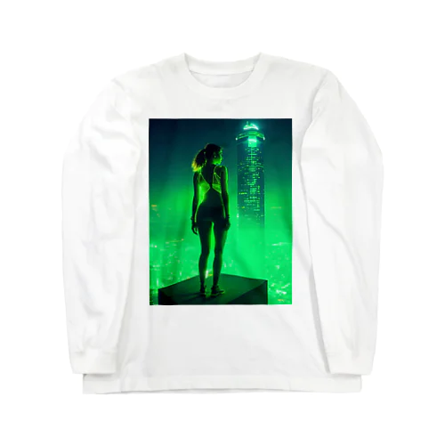 美女✕SF （緑） Long Sleeve T-Shirt