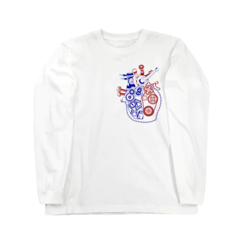 車の部品✖️心臓（カラー） ロングスリーブTシャツ