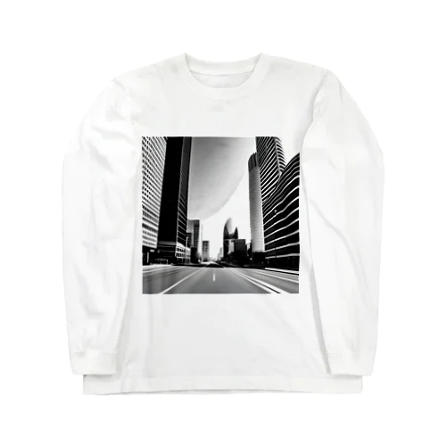 都市の鼓動：白黒で描くアーバンスケープ Long Sleeve T-Shirt