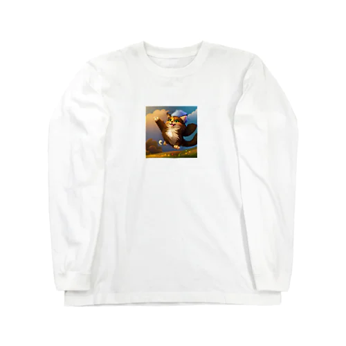 楽しくて踊っちゃう猫 Long Sleeve T-Shirt