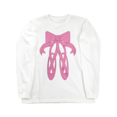 ピンクのバレエシューズ Long Sleeve T-Shirt