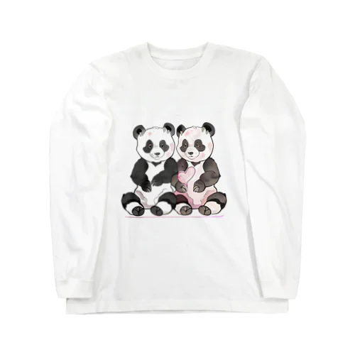 愛を送るパンダ Long Sleeve T-Shirt