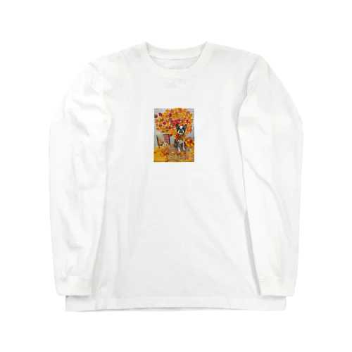 秋　ボストンテリアジョー君　ウィンク Long Sleeve T-Shirt