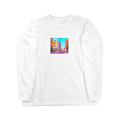 ヴィンテージアメリカの街並み Long Sleeve T-Shirt