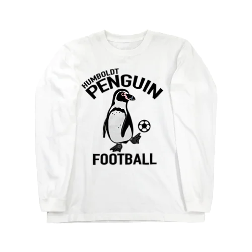 ペンギン・サッカー・PENGIN・イラスト・デザイン・Tシャツ・アニマル・フンボルトペンギン・スポーツ・動物・アイテム・グッズ・FOOTBALL ロングスリーブTシャツ