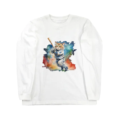 野球猫｜Baseball cat ロングスリーブTシャツ