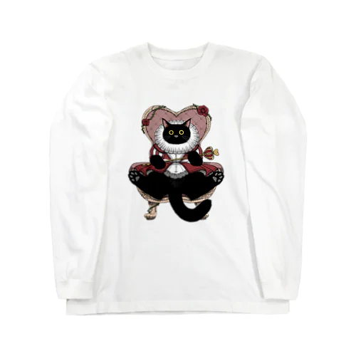 ハートの黒猫女王 Long Sleeve T-Shirt