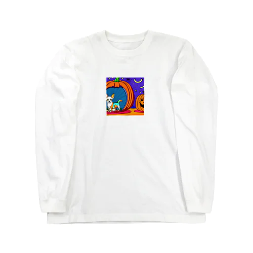 カボチャの秘密！中にはチワワが隠れている Long Sleeve T-Shirt