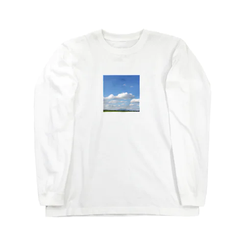 青空のふんわり雲 ロングスリーブTシャツ