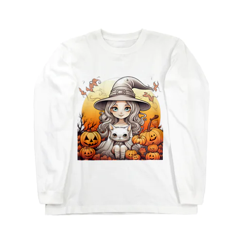 かわいい魔女と猫のグッズ Long Sleeve T-Shirt