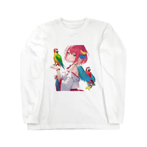 鳥界のアイドル❤️オウム娘のO様 ロングスリーブTシャツ