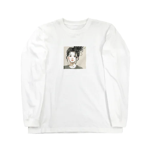 無造作ヘアの女の子 Long Sleeve T-Shirt