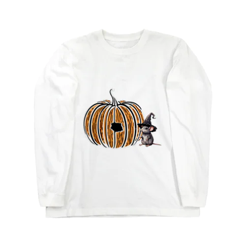 mouse making jack-o'-lantern ロングスリーブTシャツ