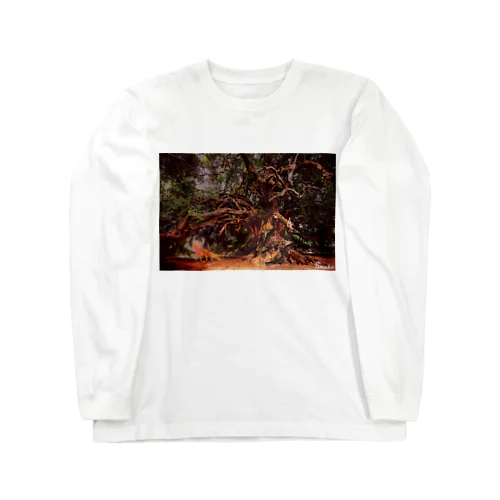 森林を駆ける炎馬 ロングスリーブTシャツ
