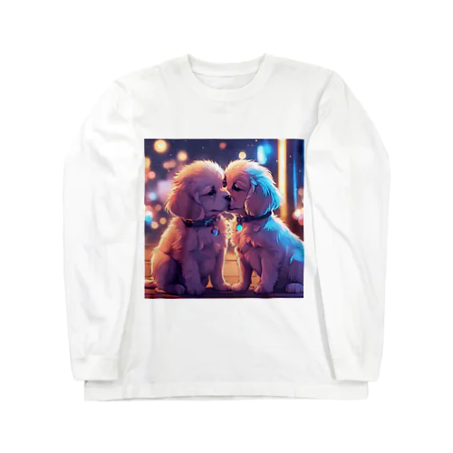 キュートな子犬同士のキス Long Sleeve T-Shirt