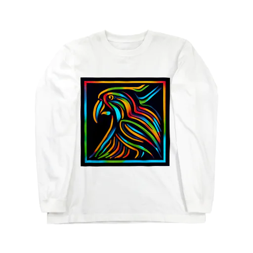 ナスカの地上絵「オウム」インスパイア08 Long Sleeve T-Shirt