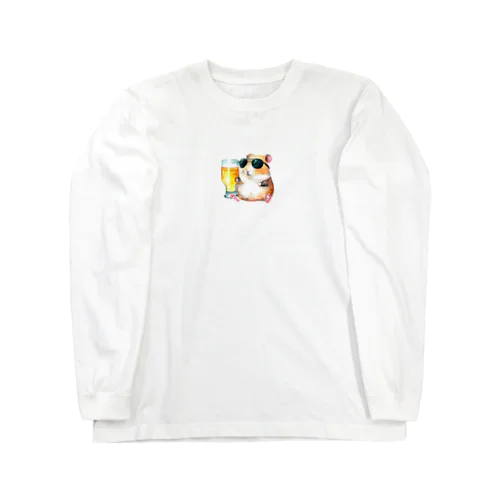 ビール好きのハムスター Long Sleeve T-Shirt