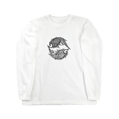 やちむん双魚紋風 Long Sleeve T-Shirt