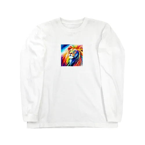 ライオン水彩画２ ロングスリーブTシャツ