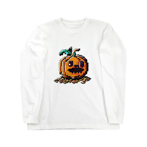 ドット絵のハロウィンかぼちゃのおばけ Long Sleeve T-Shirt
