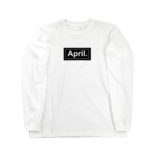 April.BOX LOGO（ブラック×ホワイト） ロングスリーブTシャツ