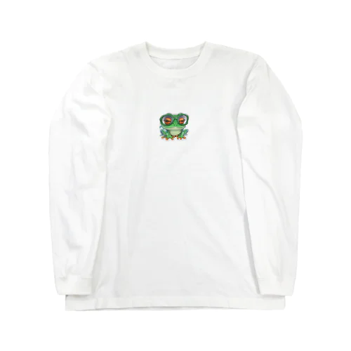 知的な眼鏡カエル Long Sleeve T-Shirt