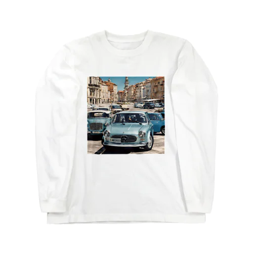 街並みとビンテージ車 Long Sleeve T-Shirt