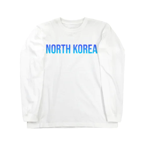 北朝鮮 ロゴブルー Long Sleeve T-Shirt