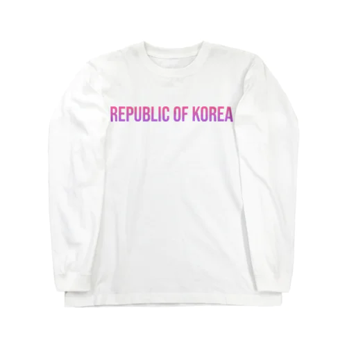 韓国 ロゴピンク Long Sleeve T-Shirt