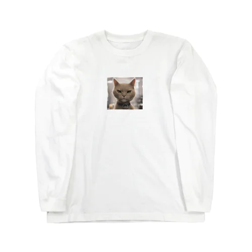 ビックフォト茶虎模様猫 Long Sleeve T-Shirt