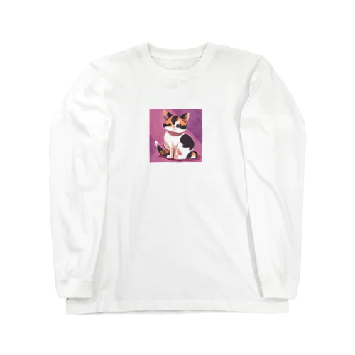 かわいい　三毛猫　グッズ Long Sleeve T-Shirt