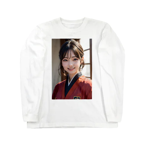 優しく微笑む町娘 ロングスリーブTシャツ