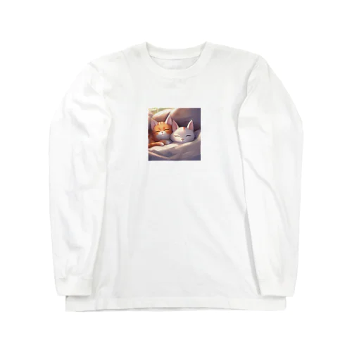 休日に布団から出てこない夫婦ネコ Long Sleeve T-Shirt