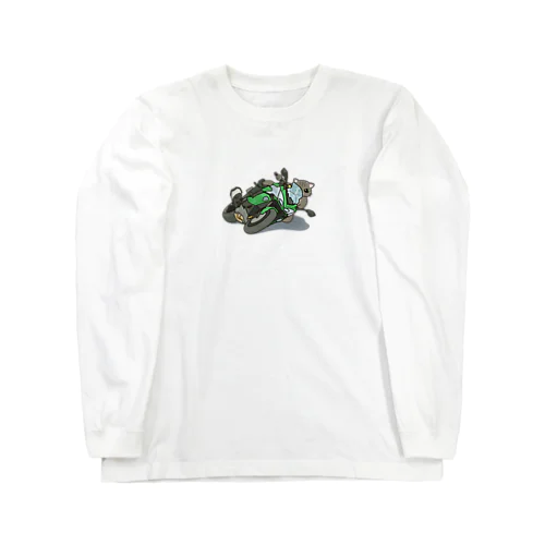 バイクを乗りこなす猫 Long Sleeve T-Shirt