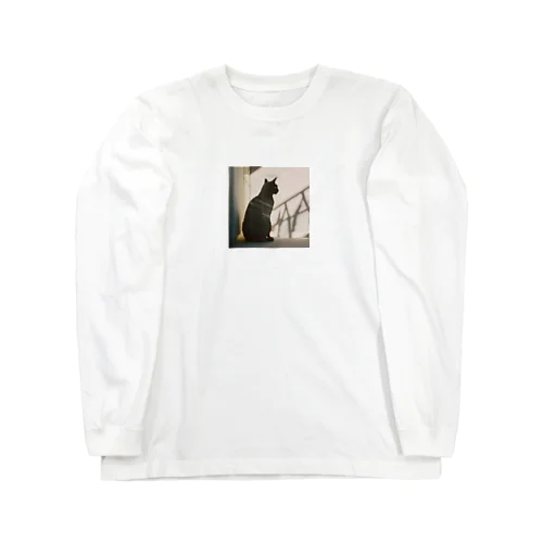 影シルエット　猫 Long Sleeve T-Shirt