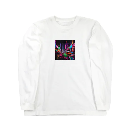 ネオン 夜景 Long Sleeve T-Shirt