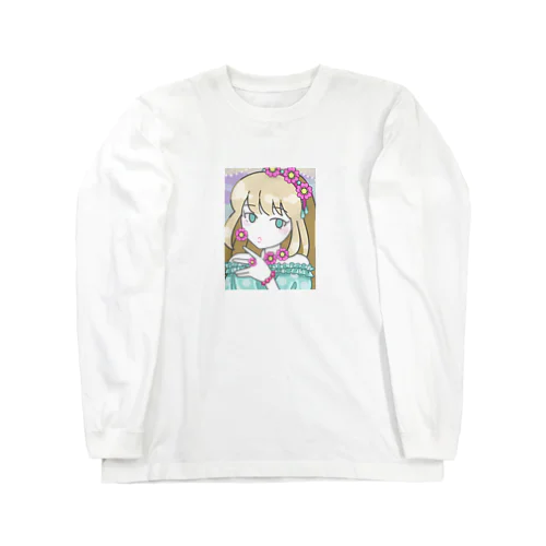 ガール（お気に入りのお花のアクセサリー） Long Sleeve T-Shirt