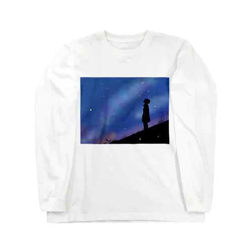 天の川を見つめる少女 Long Sleeve T-Shirt