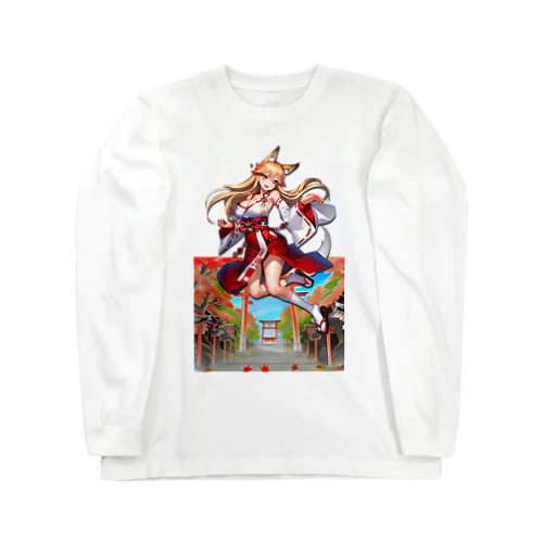 キツネっ娘ジャンプ‼-巫女巫女編- Long Sleeve T-Shirt