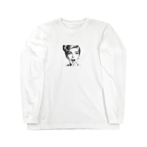 驚く女性 Long Sleeve T-Shirt