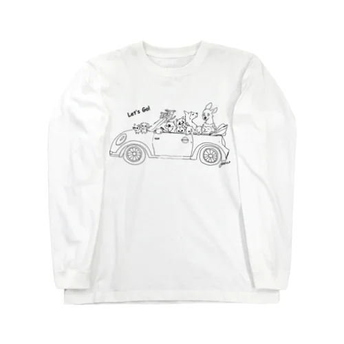 Oyatsu_Party_Let'sGo!_monotone ロングスリーブTシャツ