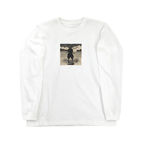 池に佇むサムライ Long Sleeve T-Shirt