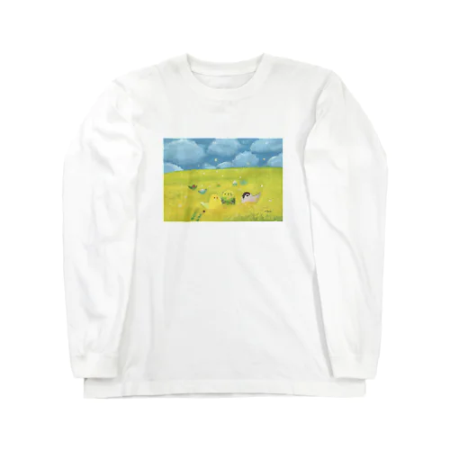 菜の花畑インコたち Long Sleeve T-Shirt