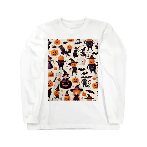 たくさんのかわいいハロウィーンキャラクター Long Sleeve T-Shirt