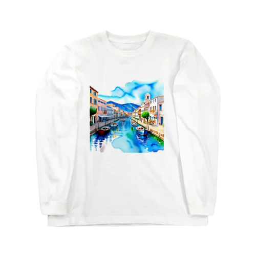 ギリシャの街並み Long Sleeve T-Shirt