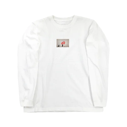 バンクシー風　猫のらくがき Long Sleeve T-Shirt